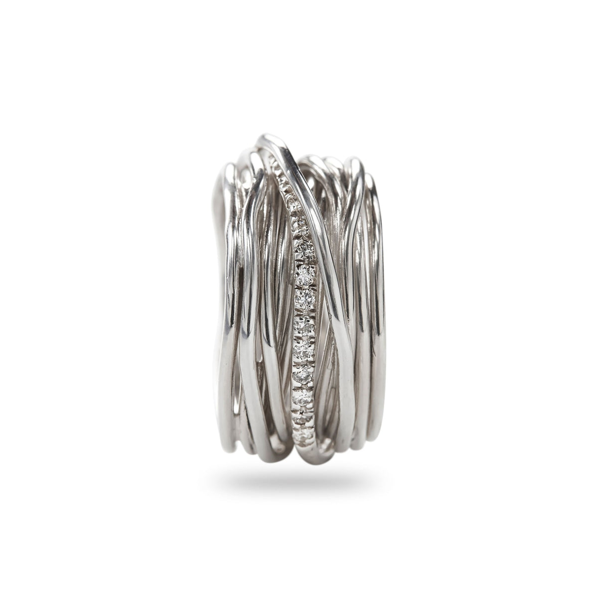Anello Rubinia Filodellavita Classic - 13 Fili in Argento 925 e 16 Diamanti Bianchi