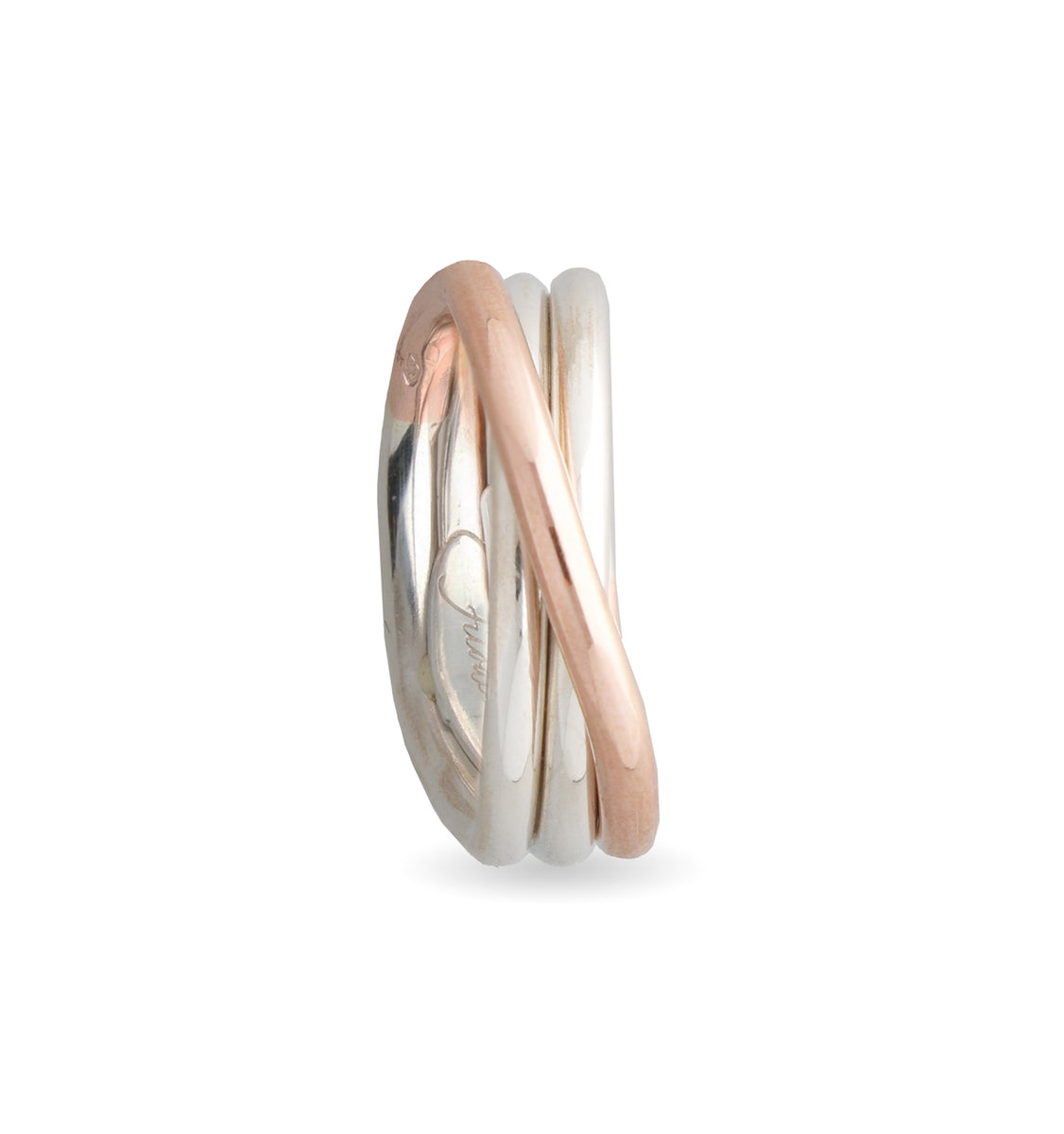 Anello Rubinia Filodellavita - 3 Fili Personalizzabile in Argento 925 e Oro Rosa 9kt
