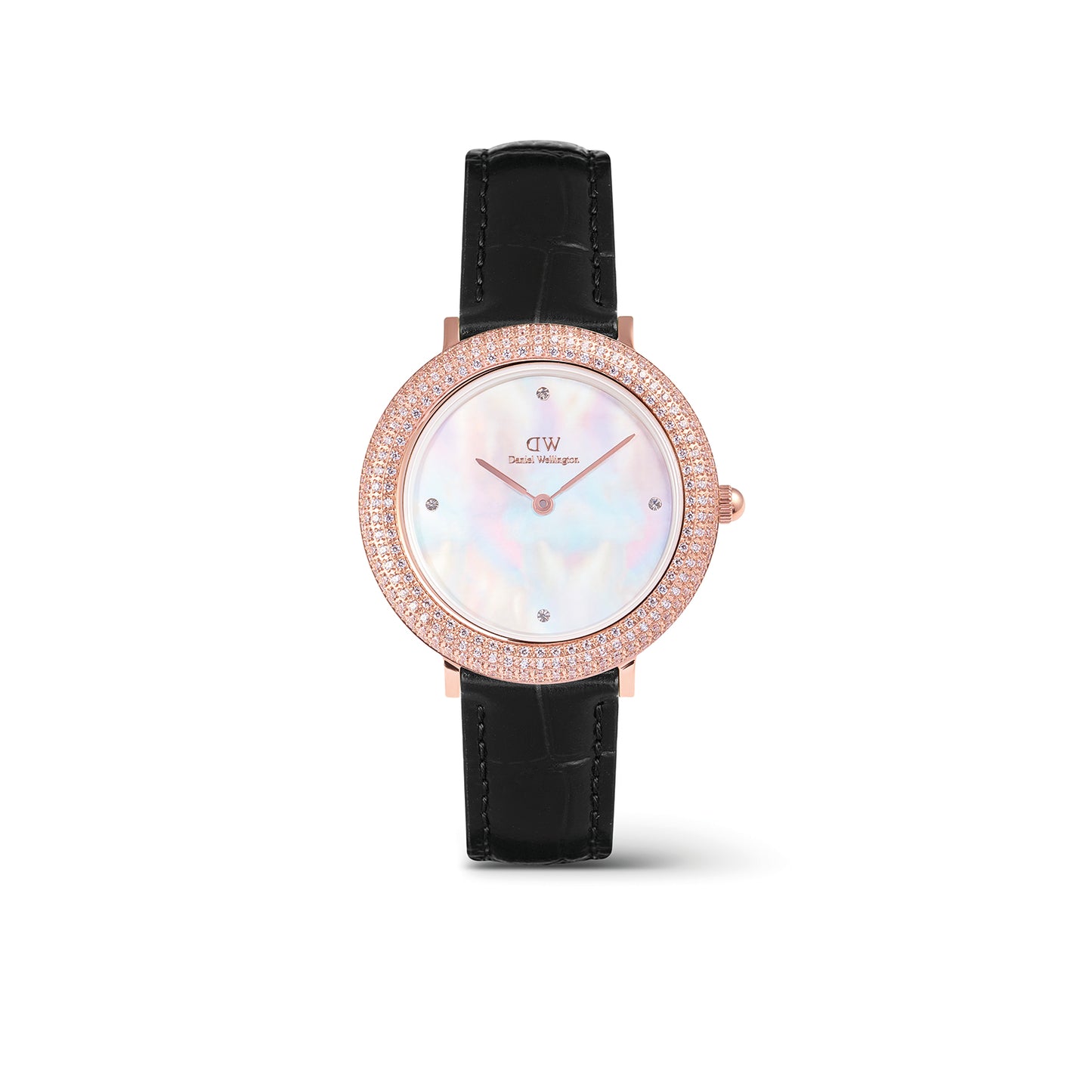 Daniel Wellington Crystalline Bezel 32 Black Croc Rose Gold Mop