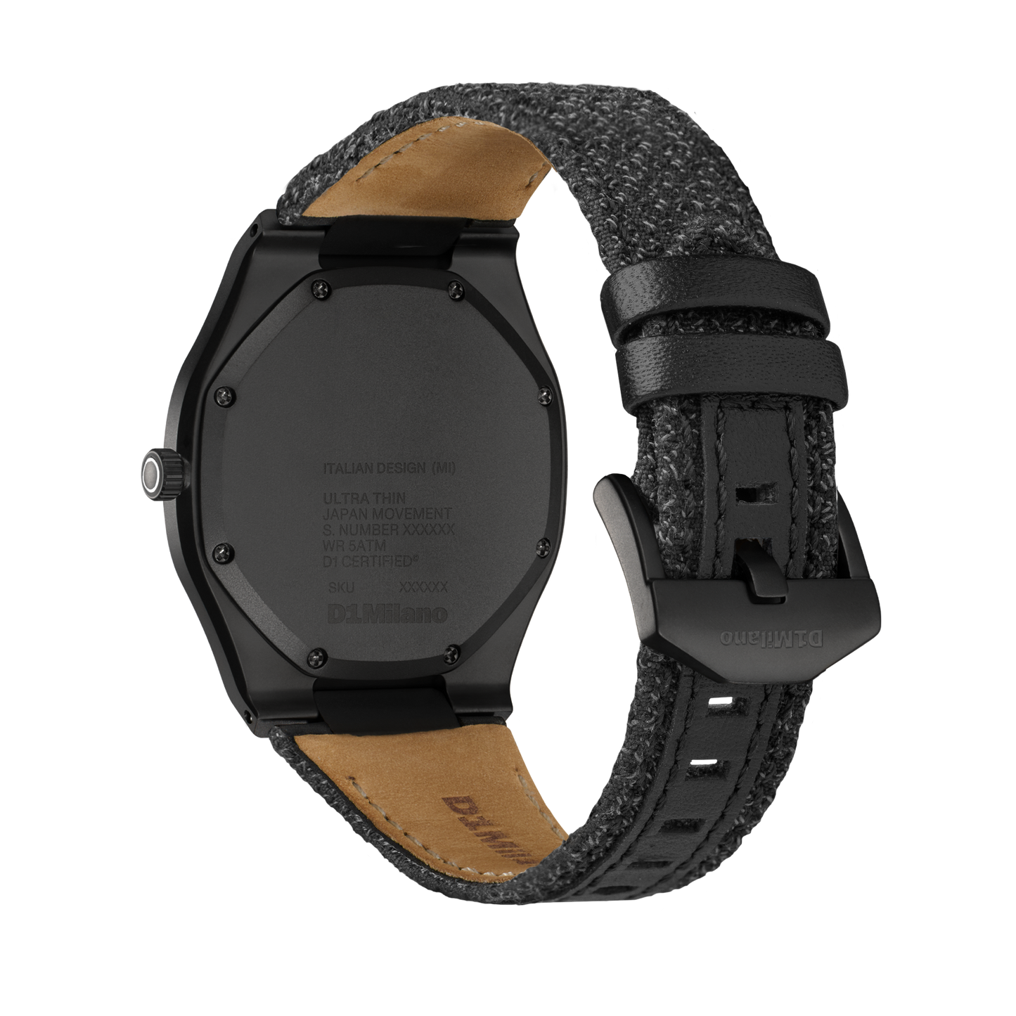 D1 Milano Black Kevlar Orologio Ultra Thin | 39 mm D1-UHKJ01