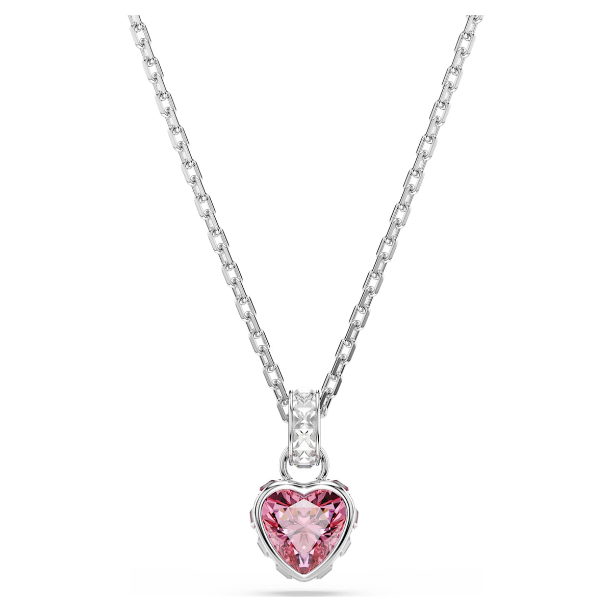 Ciondolo Chroma, Cuore, Fucsia, Placcato rodio