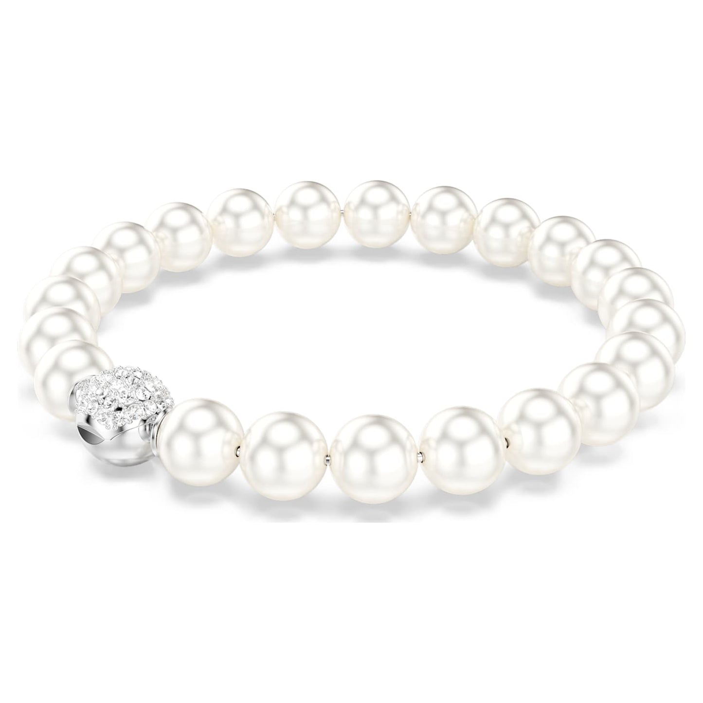 Bracciale Matrix, Perle, Magnetico, Bianco, Placcato rodio - foto 5
