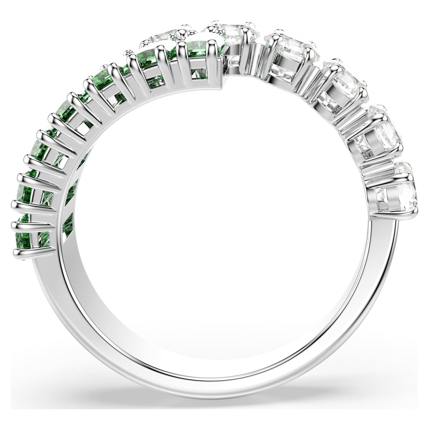 Anello Matrix, Taglio misto, Verde smeraldo, Placcato rodio - foto 4