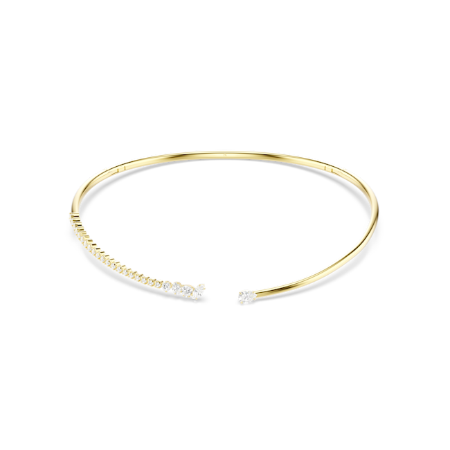 Collana Mesmera Torc, Taglio misto, Bianca, Placcato oro 18K - M