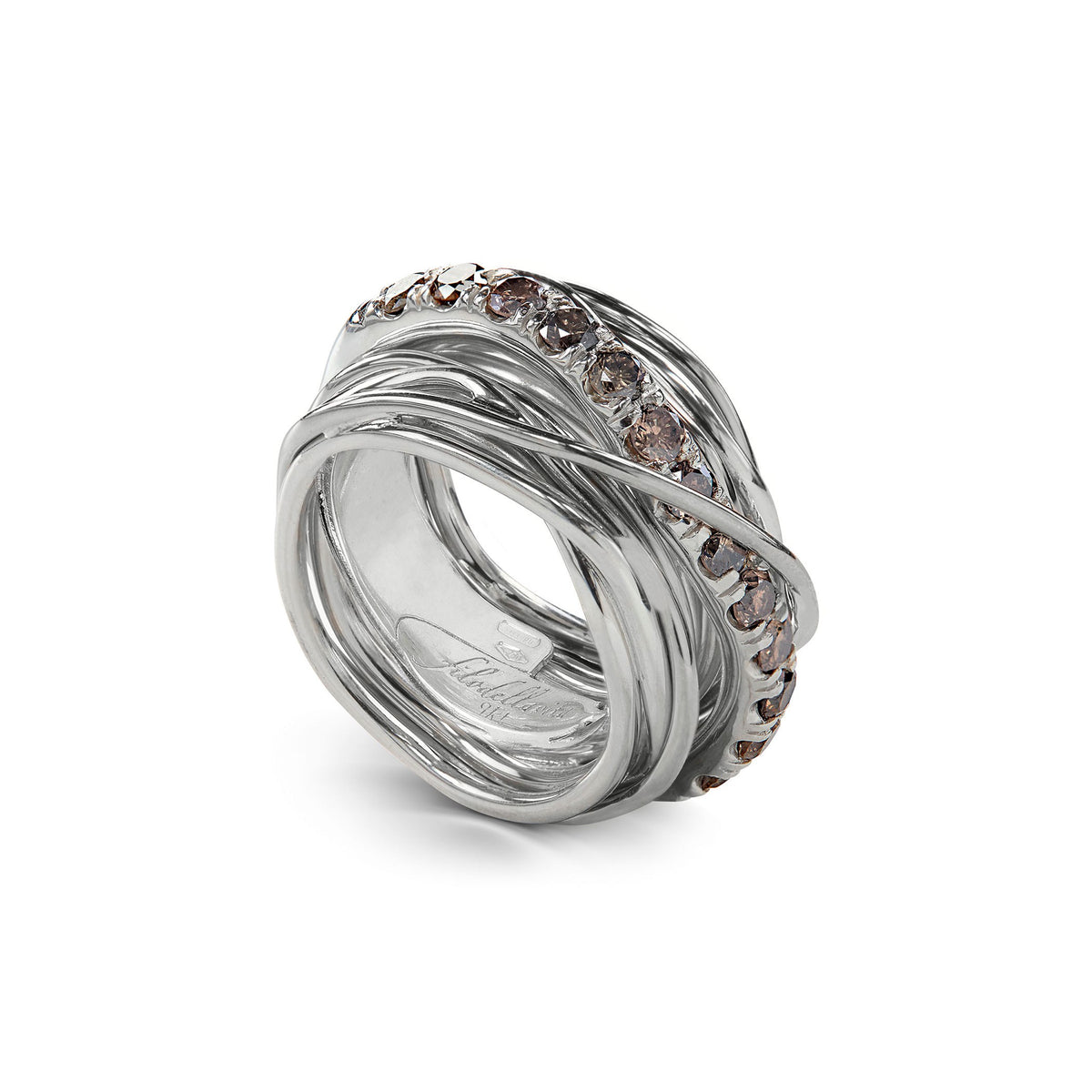 Anello Rubinia Filodellavita Carato - 13 Fili in Argento 925 con Diamanti Brown 1,00ct