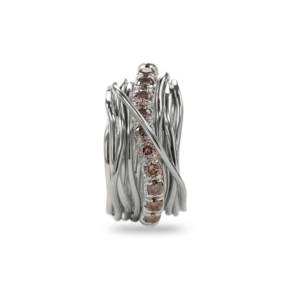Anello Rubinia Filodellavita Carato - 13 Fili in Argento 925 con Diamanti Brown 1,00ct