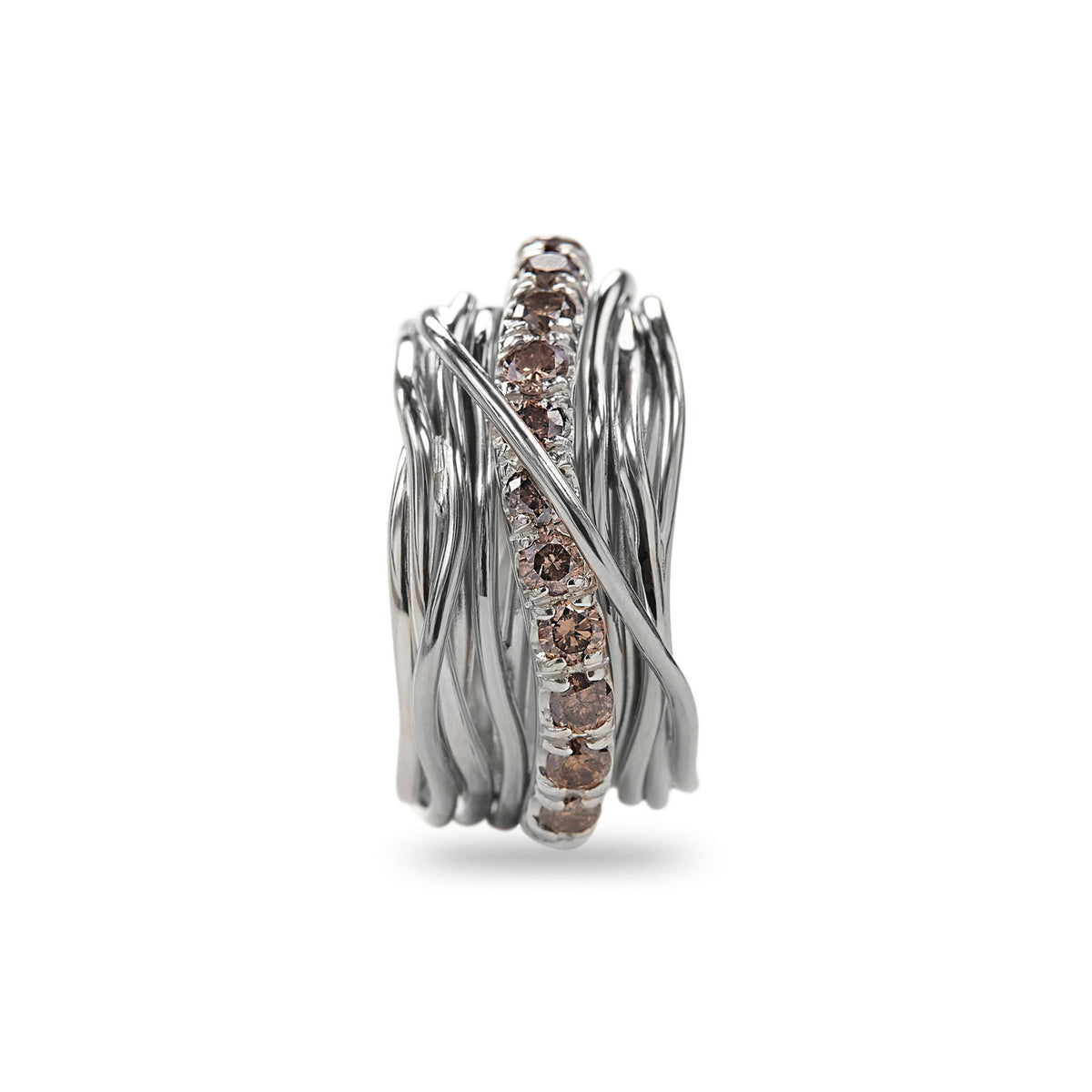 Anello Rubinia Filodellavita Carato - 13 Fili in Argento 925 con Diamanti Brown 1,00ct