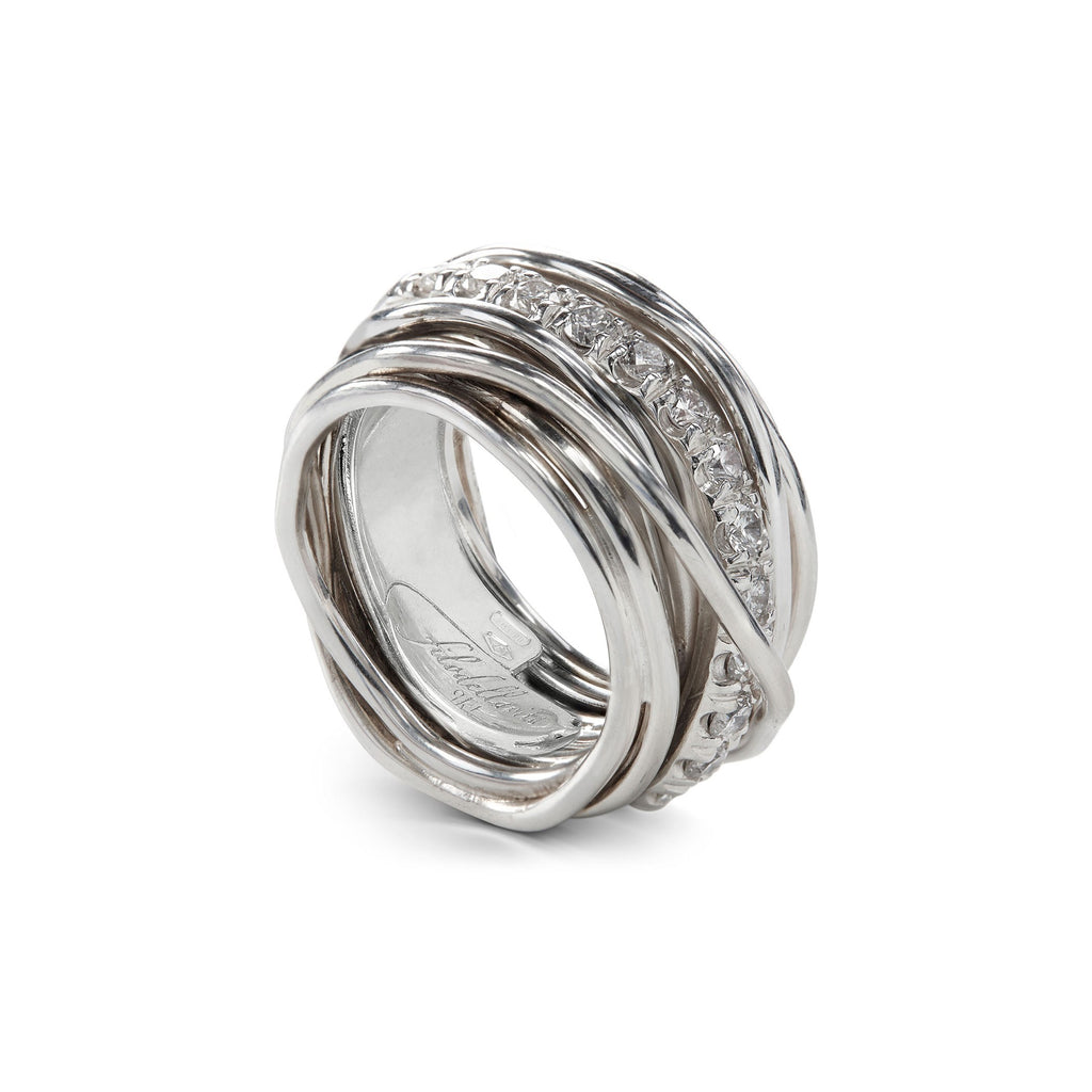 Anello Rubinia Filodellavita Carato - 13 Fili in Argento 925 con Diamanti Bianchi 1,00ct