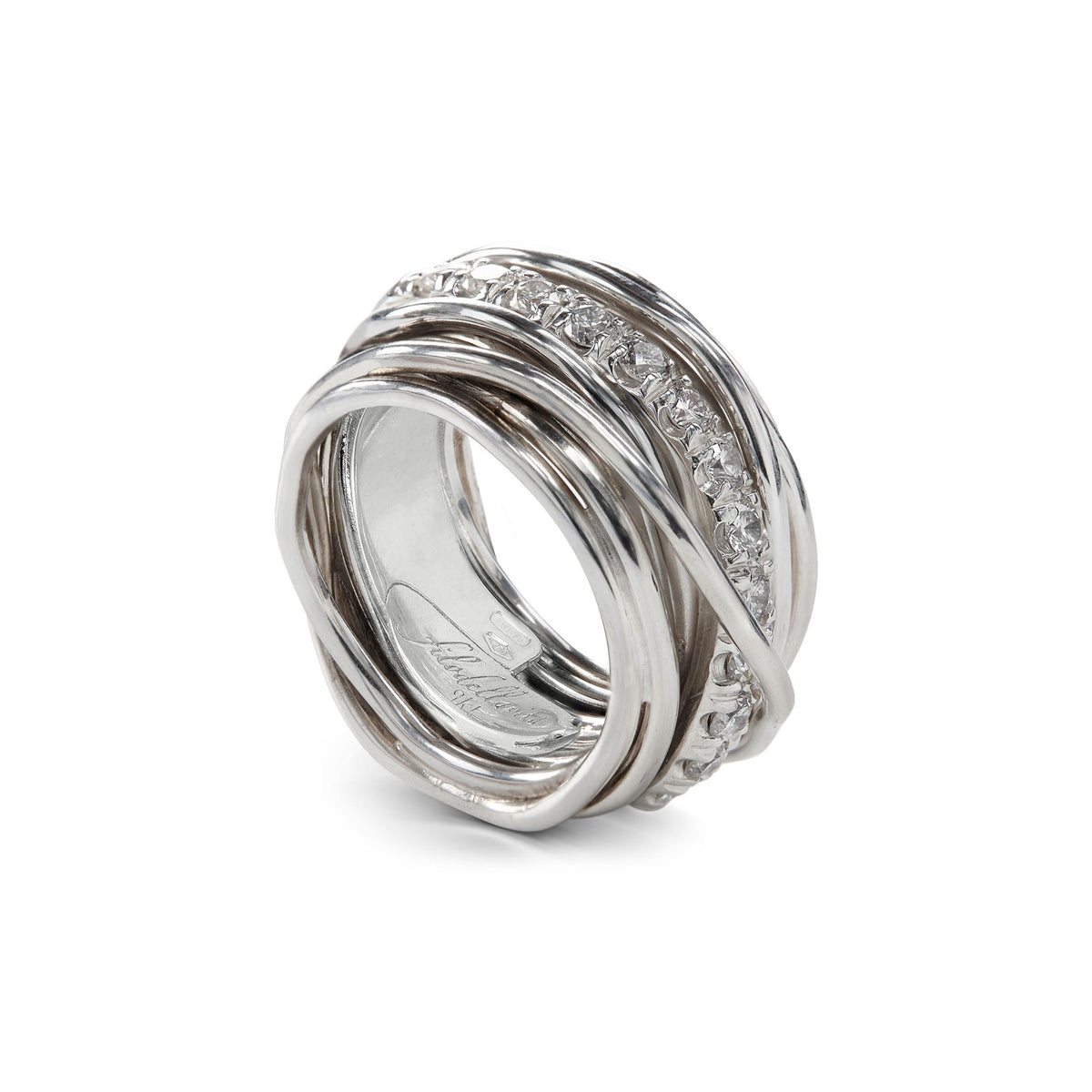Anello Rubinia Filodellavita Carato - 13 Fili in Argento 925 con Diamanti Bianchi 1,00ct