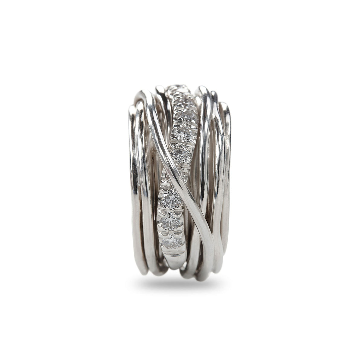 Anello Rubinia Filodellavita Carato - 13 Fili in Argento 925 con Diamanti Bianchi 1,00ct