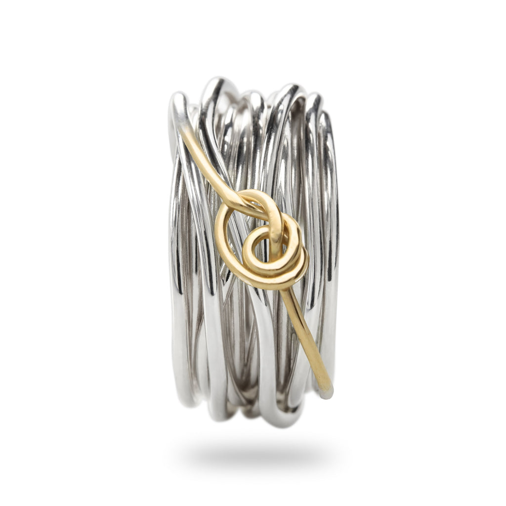 Anello Rubinia Filodellavita Classic - 13 Fili in Argento 925 con Nodino in Oro Giallo 9kt