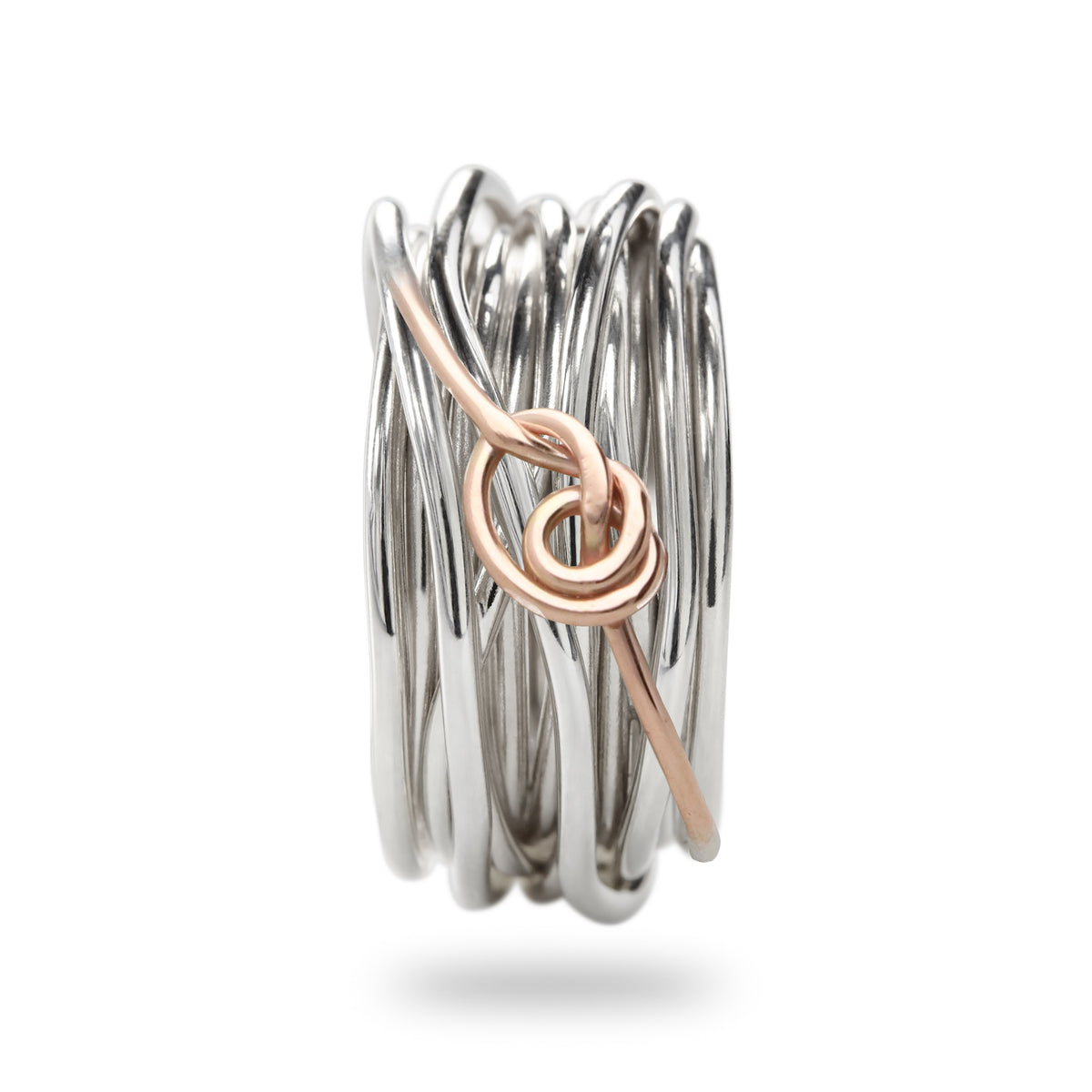 Anello Rubinia Filodellavita Classic - 13 Fili in Argento 925 con Nodino in Oro Rosa 9kt