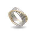 Anello Rubinia Filodellavita Classic - 5 Fili in Argento 925 e Oro Giallo 9kt con Diamanti Bianchi 0,17ct