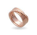 Anello Rubinia Filodellavita Classic - 5 Fili in Oro Rosa 9kt con Diamanti Bianchi 0,17ct