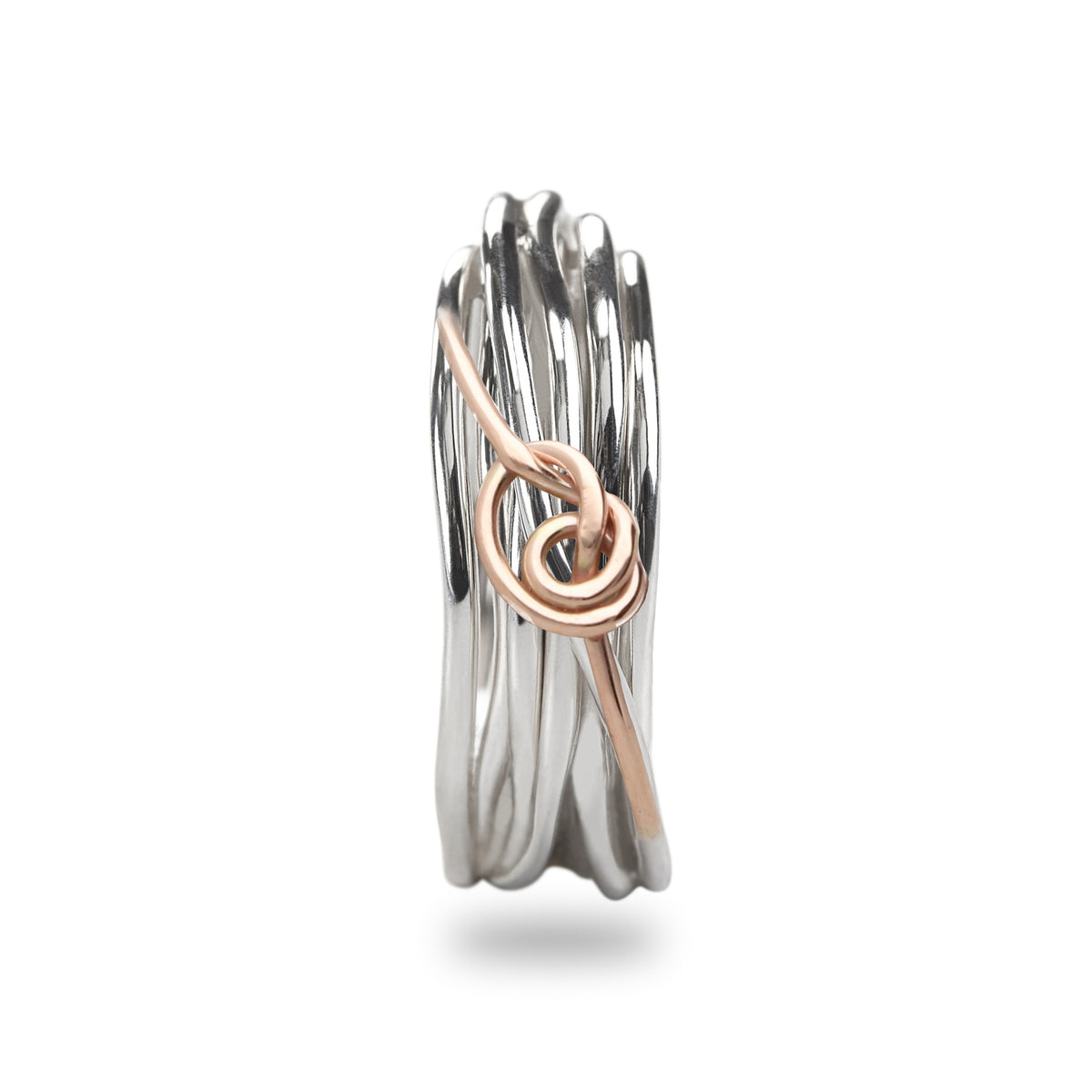 Anello Rubinia Filodellavita Classic - 7 Fili in Argento 925 con Nodino in Oro Rosa 9kt