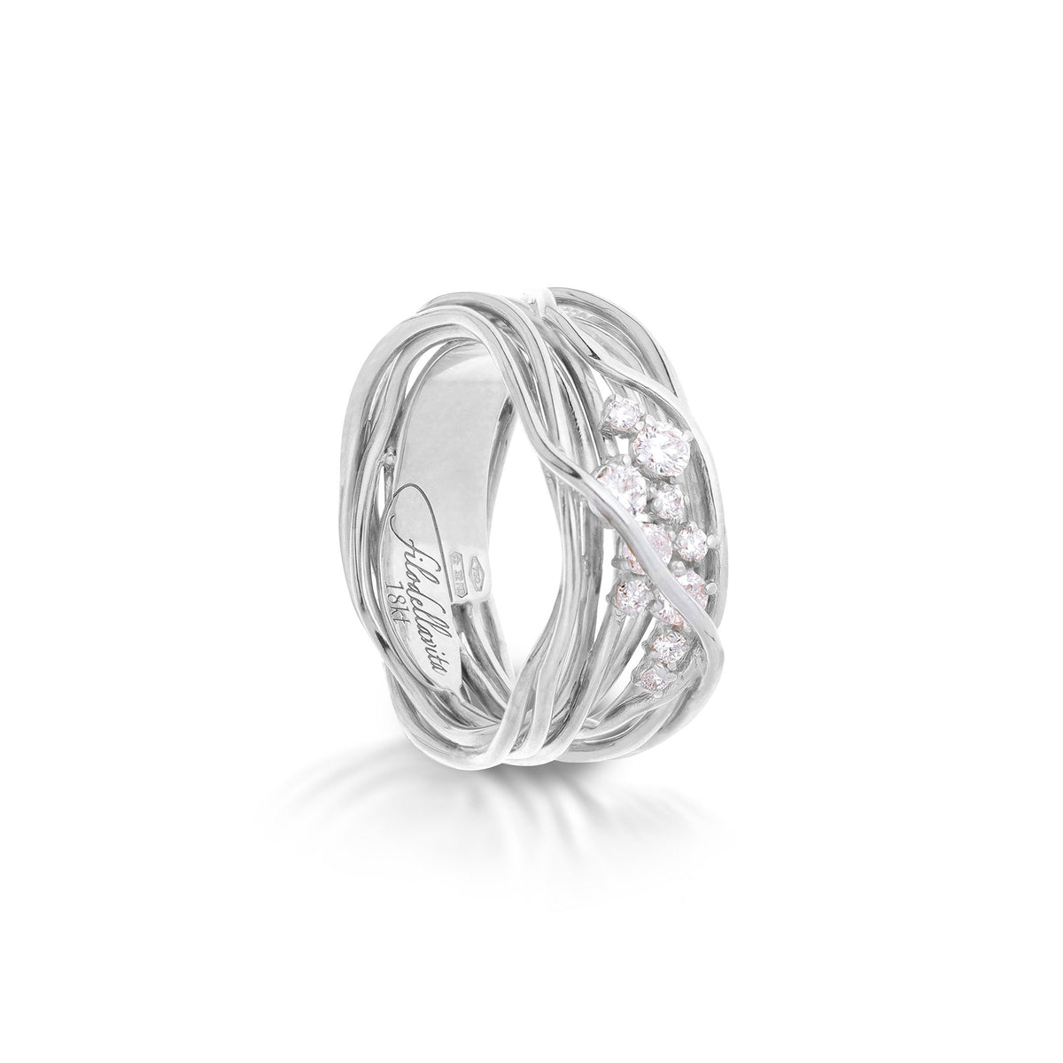 Anello Rubinia Filodellavita Ten - 10 Fili in Oro Bianco 18kt con Diamanti Bianchi 0,36ct