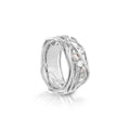 Anello Rubinia Filodellavita Ten - 10 Fili in Oro Bianco 18kt con Diamanti Bianchi e Diamanti Brown