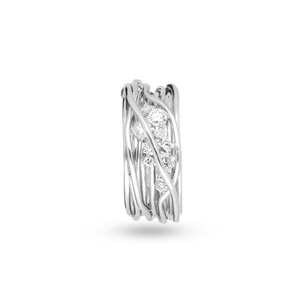Anello Rubinia Filodellavita Ten - 10 Fili in Oro Bianco 18kt con Diamanti Bianchi 0,36ct