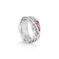 Anello Rubinia Filodellavita Ten - 10 Fili in Oro Bianco 18kt con Rubini 0,40ct