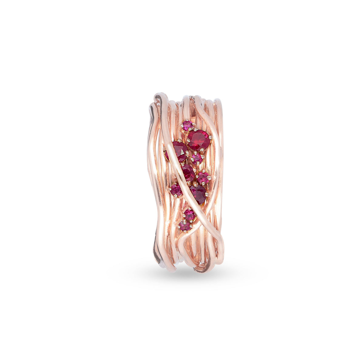 Anello Rubinia Filodellavita Ten - 10 Fili in Oro Rosa 18kt con Rubini 0,40ct