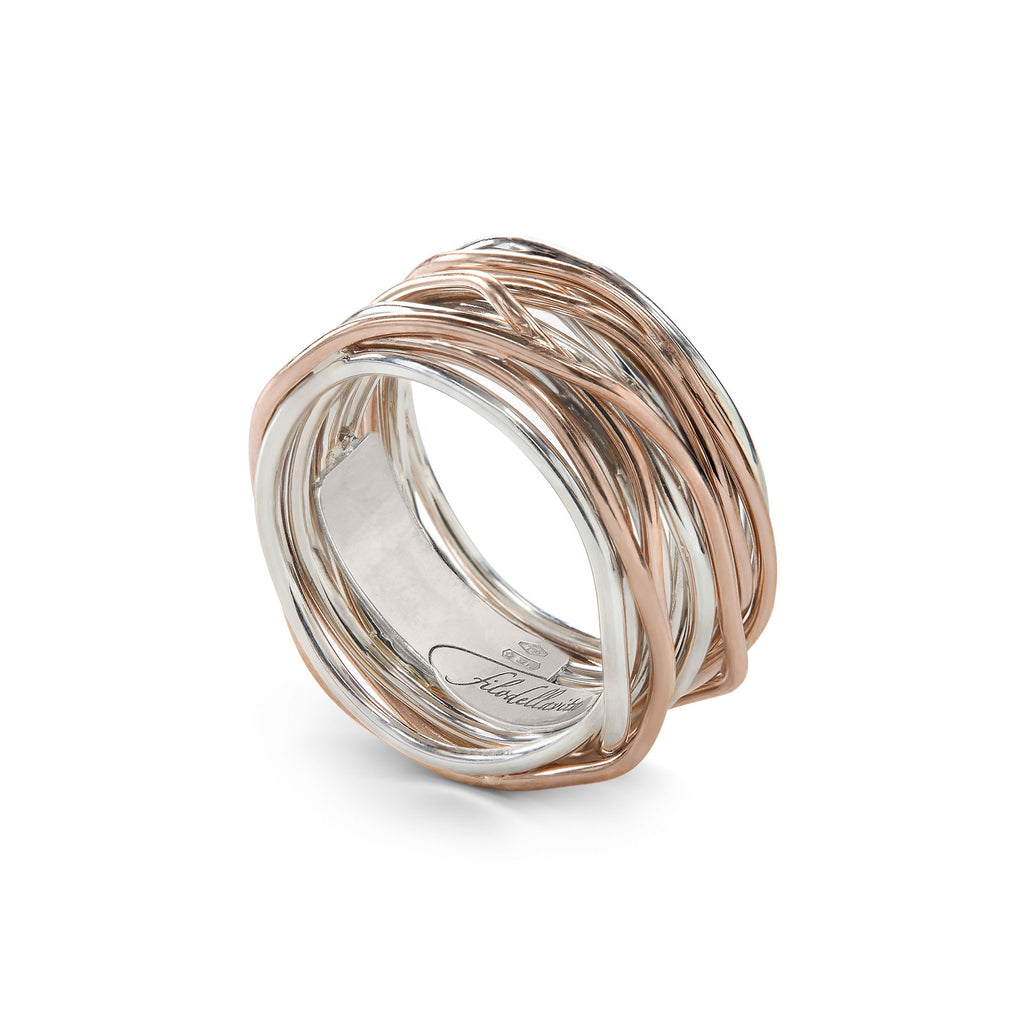 Anello Rubinia Filodellavita Classic - 13 Fili in Argento 925 e Oro Rosa 9kt