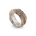 Anello Rubinia Filodellavita Classic - 13 Fili in Argento 925 e Oro Rosa 9kt con Diamanti Brown 0,21ct