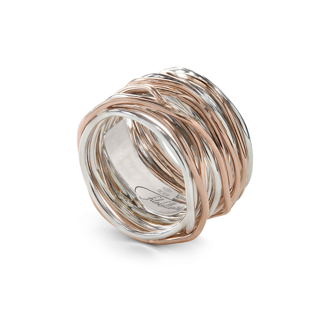 Anello Rubinia Filodellavita Classic - 22 Fili in Argento 925 e Oro Rosa 9kt