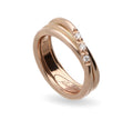 Anello Rubinia Filodellavita Prezioso - 3 Fili (filo 2,2 mm) in Oro Rosa 9kt con 3 Diamanti Bianchi 0,08ct