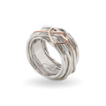 Anello Rubinia Filodellavita Classic - 13 Fili in Argento 925 con Cuore Annodato in Oro Rosa 9kt