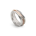 Anello Rubinia Filodellavita Classic - 7 Fili in Argento 925 e Oro Rosa 9kt con Riviera in Oro Rosa 9kt e 16 Diamanti Bianchi 0,21ct