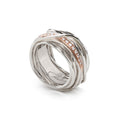 Anello Rubinia Filodellavita Classic - 13 Fili in Argento 925 e Oro Rosa 9kt con Riviera in Oro Rosa 9kt e 16 Diamanti Bianchi 0,21ct