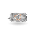 Anello Rubinia Filodellavita Classic - 13 Fili in Argento 925 con Cuore in Oro Rosa 9kt e 14 Diamanti Bianchi 0,09ct