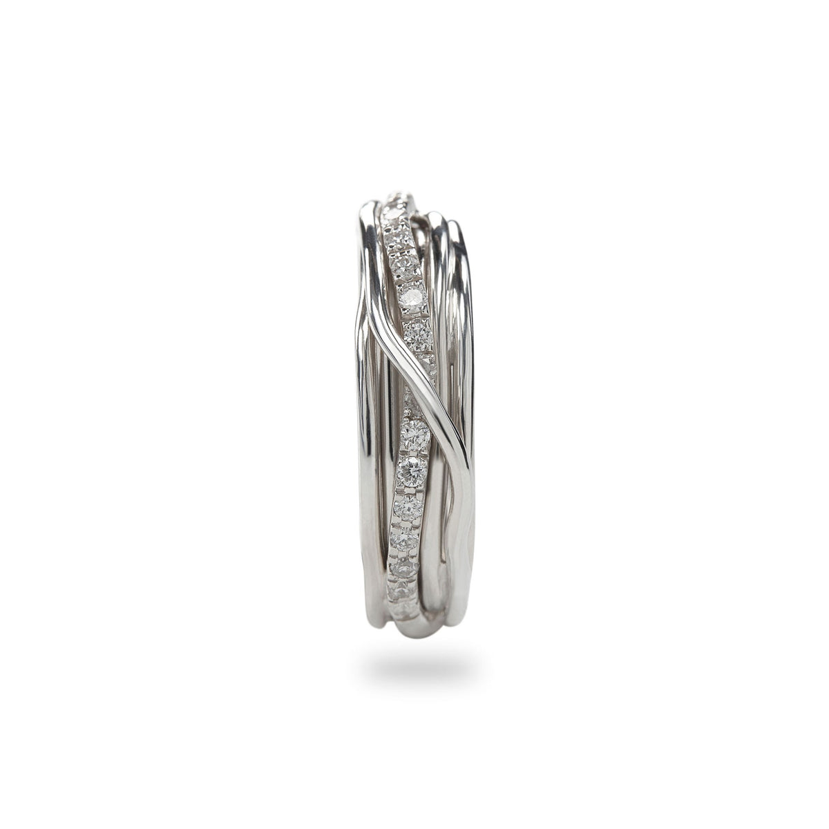 Anello Rubinia Filodellavita Classic - 7 Fili in Argento 925 con Diamanti Bianchi 0,21ct