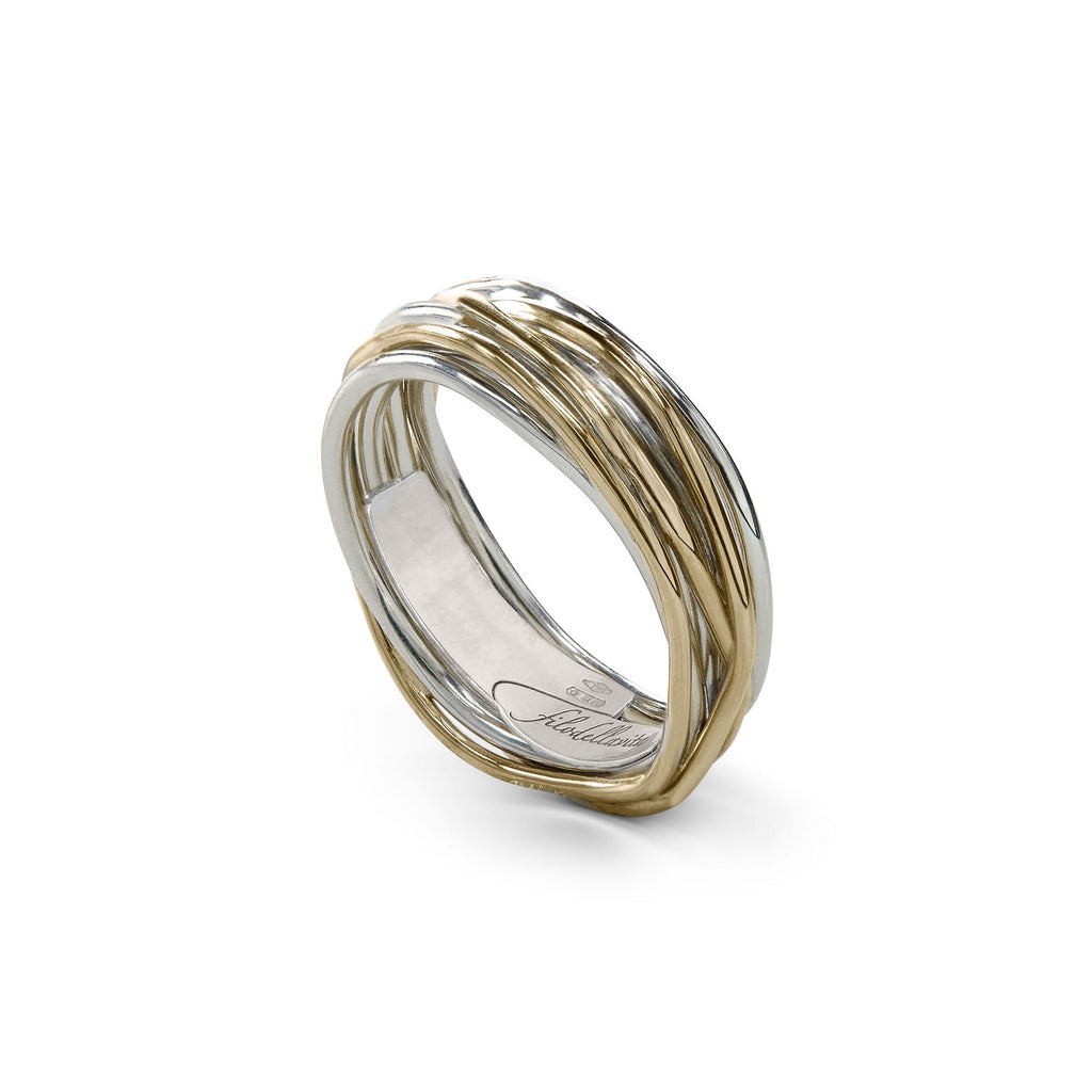 Anello Rubinia Filodellavita Classic - 7 Fili in Argento 925 e Oro Giallo 9kt