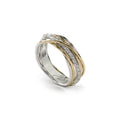 Anello Rubinia Filodellavita Classic - 7 Fili in Argento 925 e Oro Giallo 9kt con Diamanti Bianchi 0,21ct