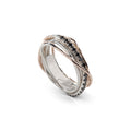 Anello Rubinia Filodellavita Classic - 7 Fili in Argento 925 e Oro Rosa 9kt con Diamanti Neri 0,21ct