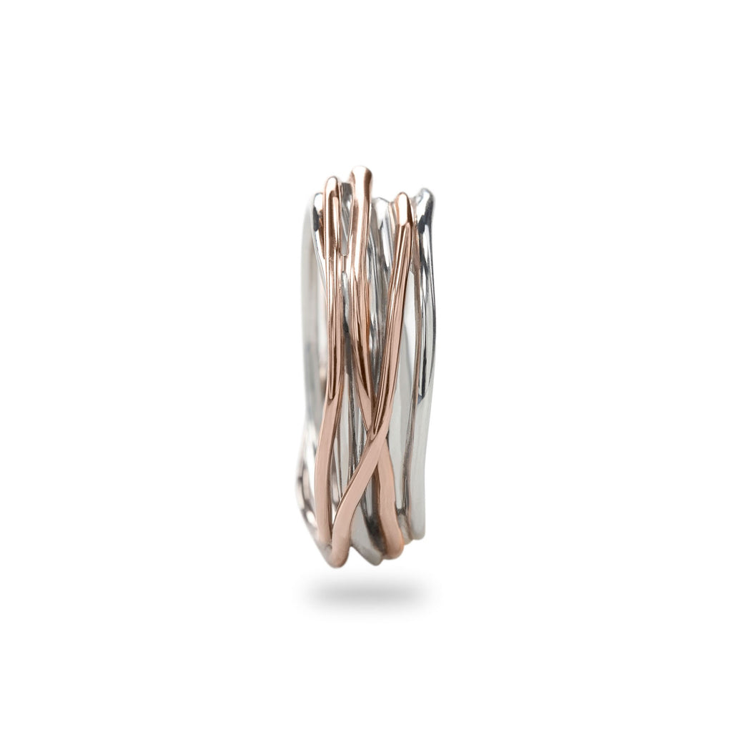 Anello Rubinia Filodellavita Classic - 7 Fili in Argento 925 e Oro Rosa 9kt
