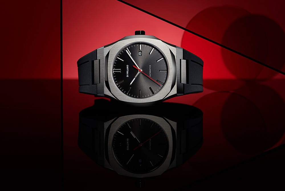 D1 Milano Automatico Retro Red D1-ATRJ10 - Orologio Automatico Uomo Nero 41,5mm