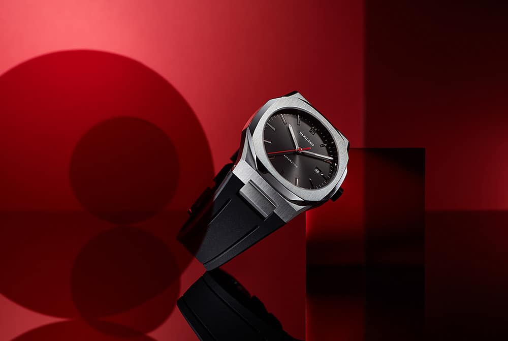 D1 Milano Automatico Retro Red D1-ATRJ10 - Orologio Automatico Uomo Nero 41,5mm