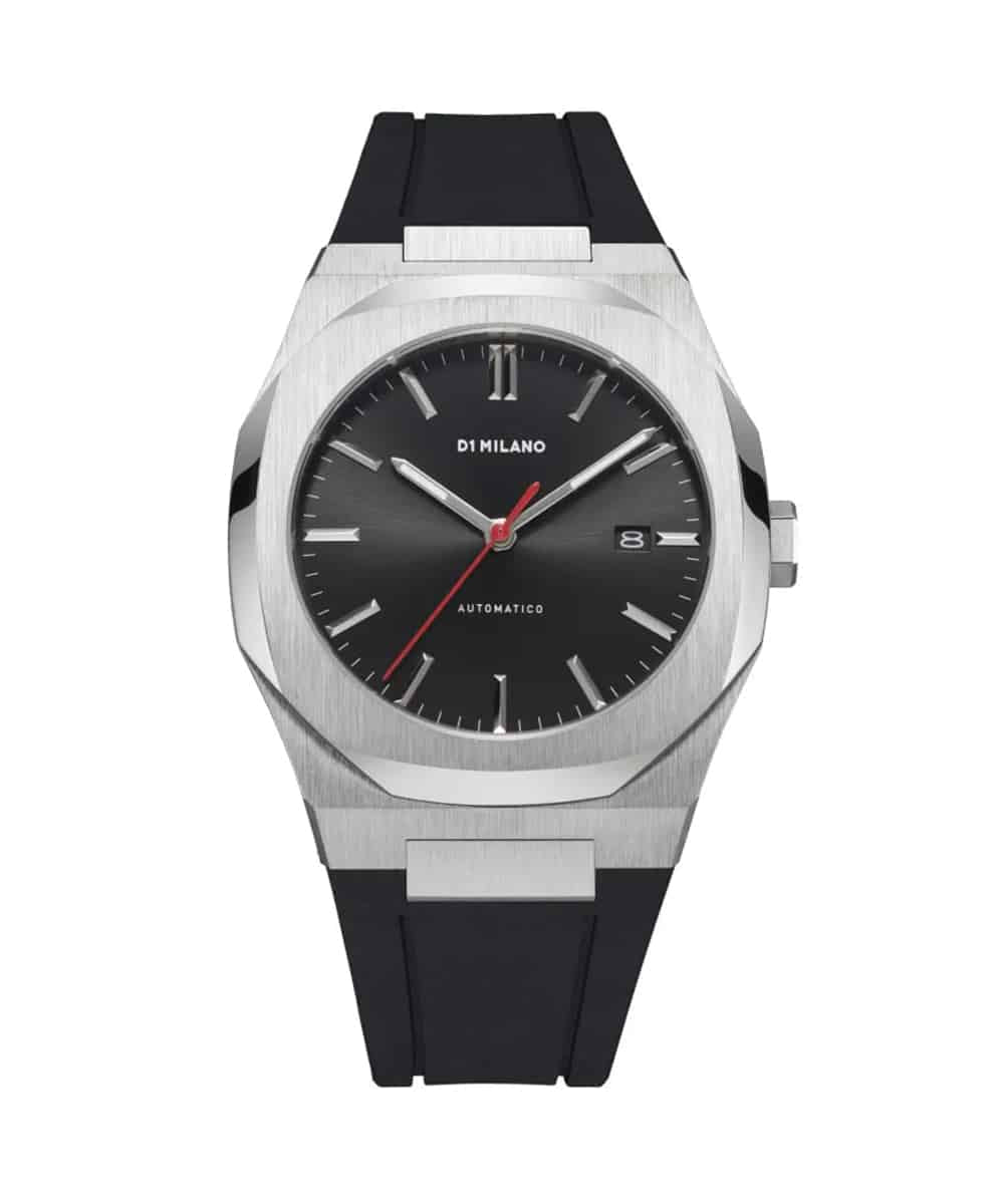 D1 Milano Automatico Retro Red D1-ATRJ10 - Orologio Automatico Uomo Nero 41,5mm