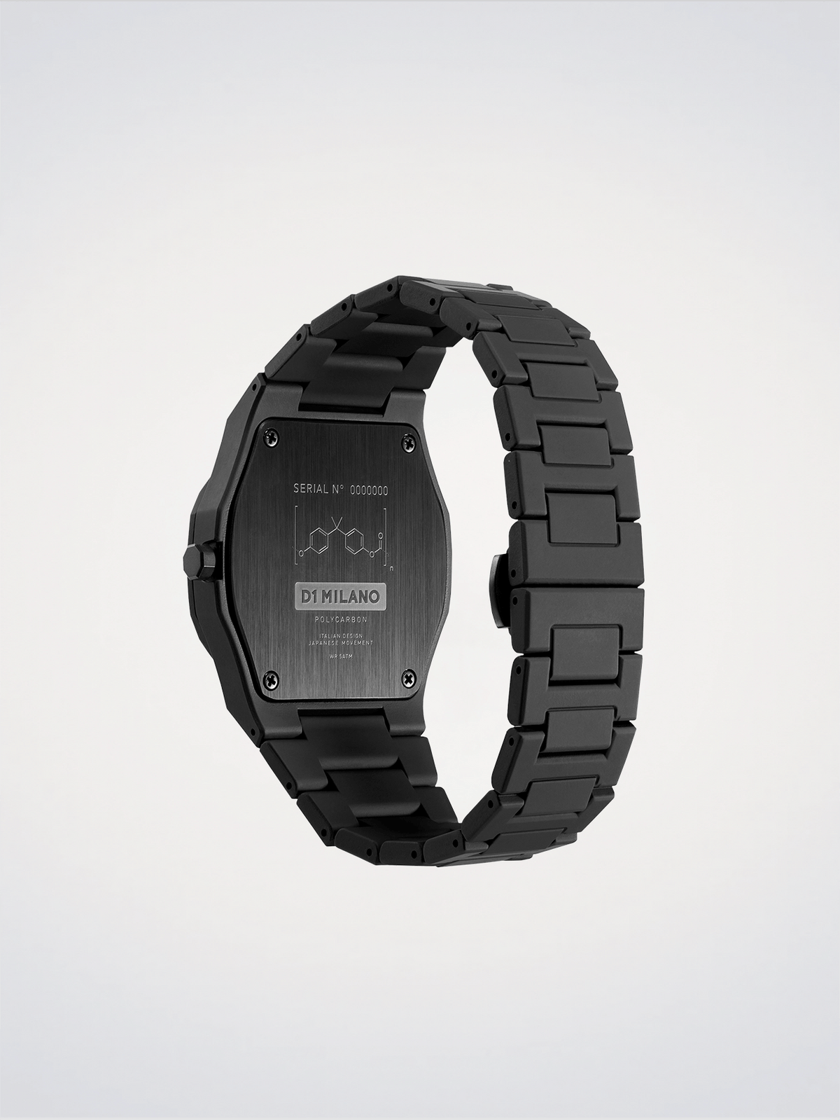 D1 Milano Polycarbon Shadow D1-PCBJ10 - Orologio Uomo Nero 40,5mm