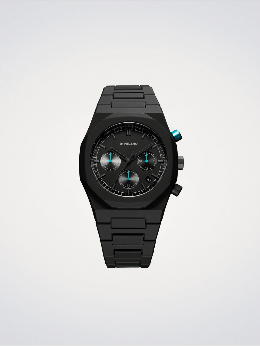 D1 Milano Polychrono Charcoal Black D1-PHBJ07 - Orologio Cronografo Uomo Nero 40,5mm
