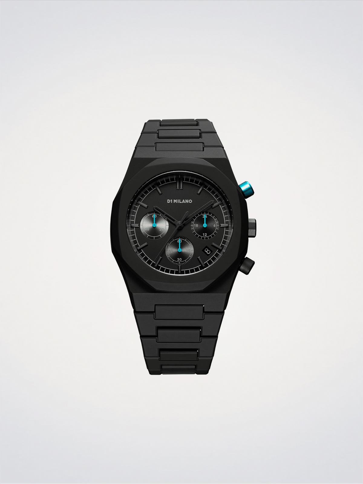 D1 Milano Polychrono Charcoal Black D1-PHBJ07 - Orologio Cronografo Uomo Nero 40,5mm