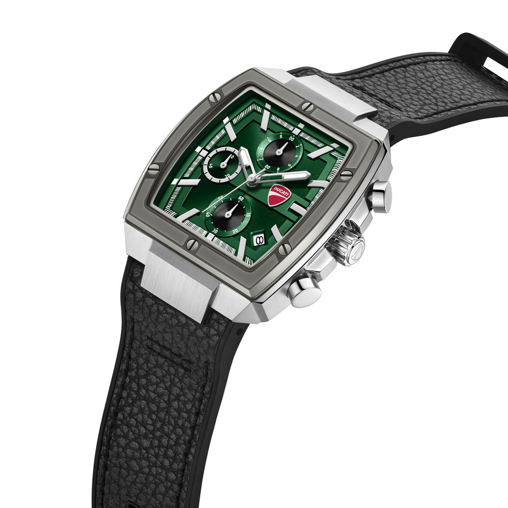Orologio Ducati Corse Cardio cronografo uomo quadrante verde cinturino silicone nero DTWGC0003401