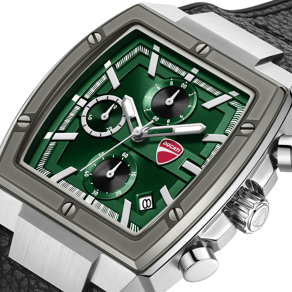 Orologio Ducati Corse Cardio cronografo uomo quadrante verde cinturino silicone nero DTWGC0003401