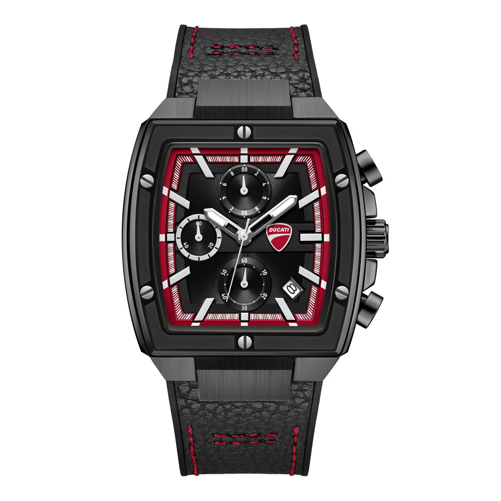 Orologio Ducati Corse Cardio cronografo uomo quadrante nero e rosso cinturino silicone nero DTWGC0003403