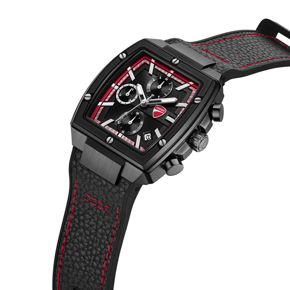 Orologio Ducati Corse Cardio cronografo uomo quadrante nero e rosso cinturino silicone nero DTWGC0003403