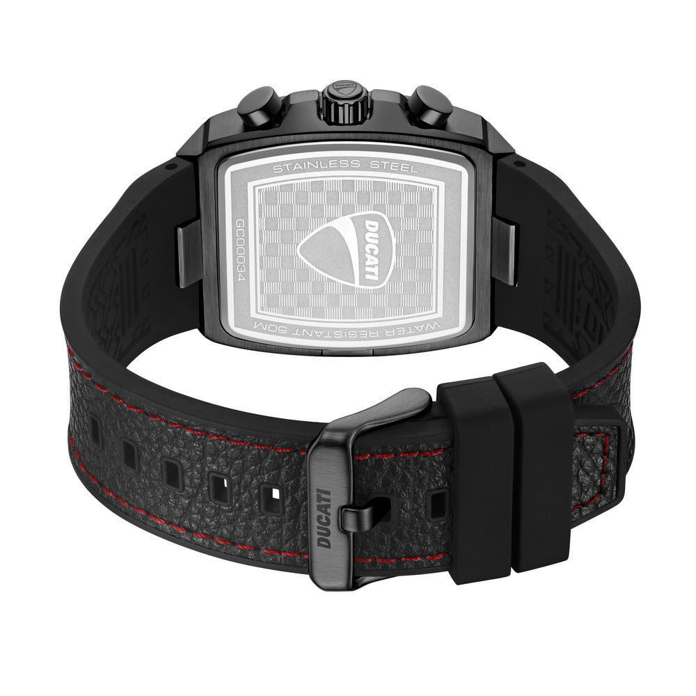Orologio Ducati Corse Cardio cronografo uomo quadrante nero e rosso cinturino silicone nero DTWGC0003403