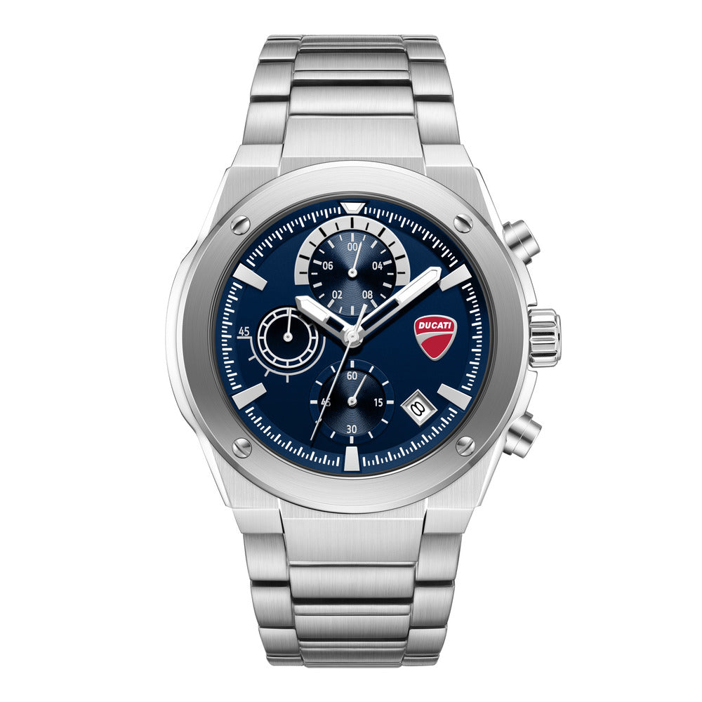 Orologio Ducati Corse Stelvio cronografo uomo quadrante blu bracciale acciaio DTWGI0003102
