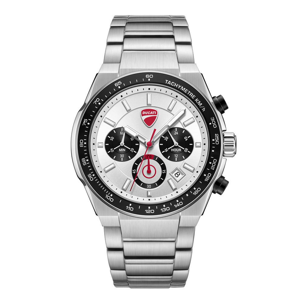 Orologio Ducati Corse Nitro cronografo uomo quadrante argento bracciale acciaio DTWGI0003201